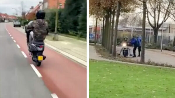 Scooterbink probeert aan BOA's te ontsnappen