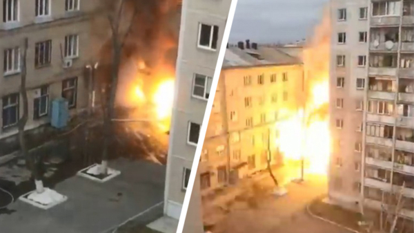 Beelden van explosie als zuurstoftank bij Russisch ziekenhuis in Tsjeljabinsk ontploft