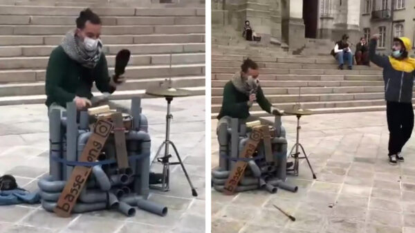 Zo, die technodrummer is goed met pijpen