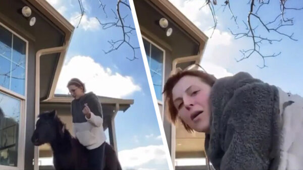 Paardenmeisje hapt naar lucht na pijnlijk kort ritje op d'r pony