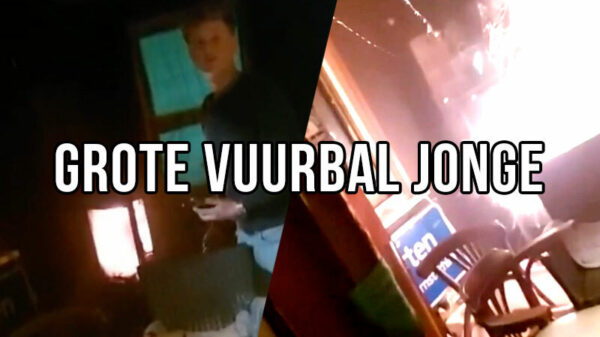 Ondertussen in Friesland: kachel wordt vakkundig gesloopt met een mortier