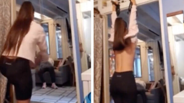 Fitgirl exposet zichzelf tijdens een thuiswork-out