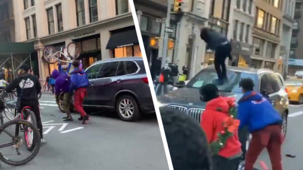 Rellende jongeren in Manhattan slopen BMW van willekeurige bestuurder