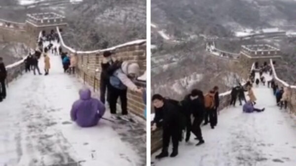 Chinese muur niet alleen lang, maar soms ook erg glad