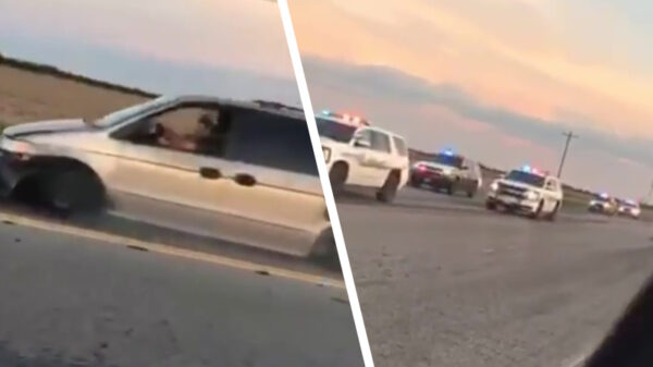 Extreem veel politie in de meest langzame achtervolging ooit