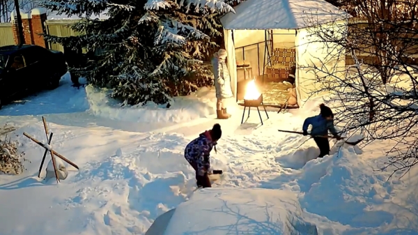 Vuur + sneeuw = einde van de BBQ