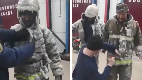 Brandweerlieden in Jakoetië hebben het verdomd zwaar in de winter