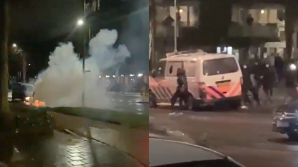Toch chaos in het land: auto’s worden opgeblazen en politiebusjes omver geduwd