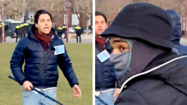 Slijptol belaagd door agressieve capuchonnetjes bij demo op het Museumplein