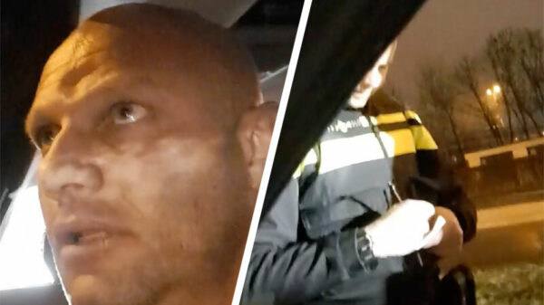 Vrijheidsstrijder annex mondkapjesweigeraar Alex Soze scheldt politieagent de huid vol