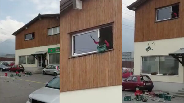 Vrouw gaat full retard omdat hotel alleen maar pisbier verkoopt