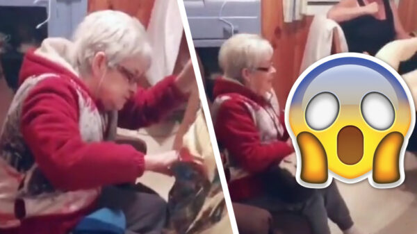 Oma is behoorlijk in haar nopjes met dit iets te pikante cadeau