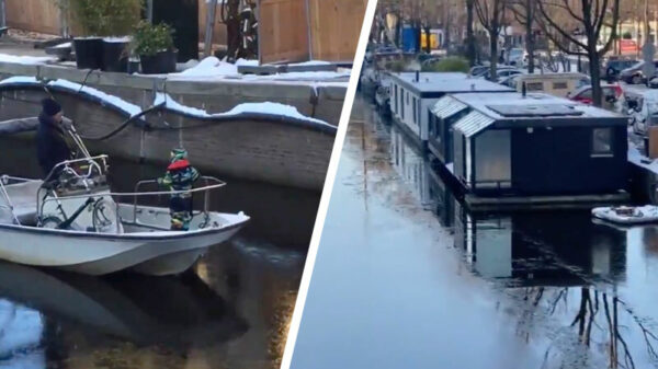 L*l van de dag: dankzij deze ijshater wordt er dit weekend niet geschaatst op de Prinsengracht