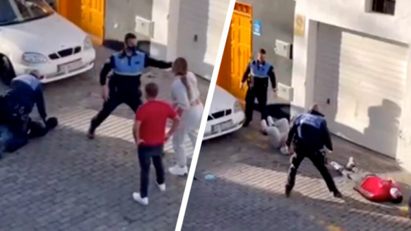 Spaanse agenten beuken burgers in elkaar omdat ze een arrestatie filmen