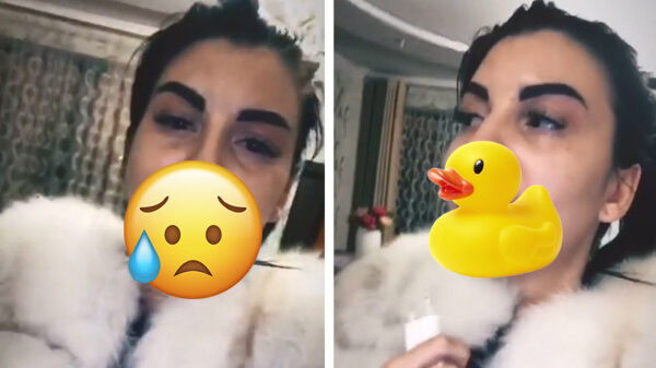 Russische matroesjka is ietwat teleurgesteld na haar lipvergroting