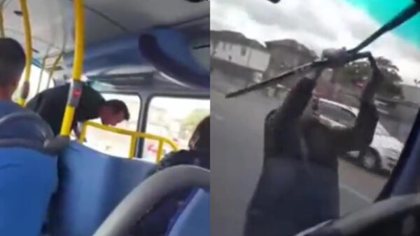 Britse buspassagier gaat compleet in de flipmodus tegen alles en iedereen