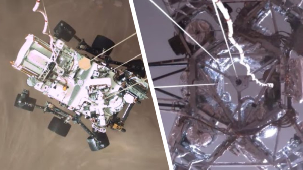NASA dropt supervette extra beelden van de Perseverance-landing