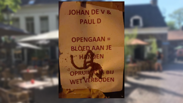 Terras in Breda met "bloed" besmeurd: "Opengaan = bloed aan je handen"