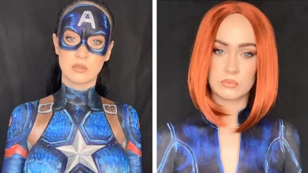 Bodypaintartiest Marina Eloise is fan van de Avengers en wij van haar!