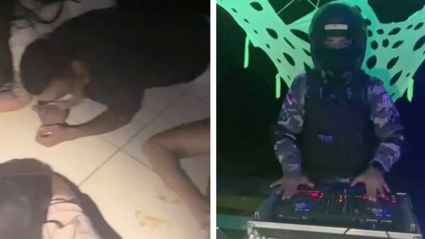 Agent pakt na platleggen illegale rave even zijn momentje achter de wheels of steel