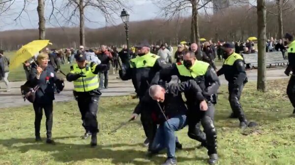 Chaos op het Malieveld, ME veegt 't veld hardhandig schoon
