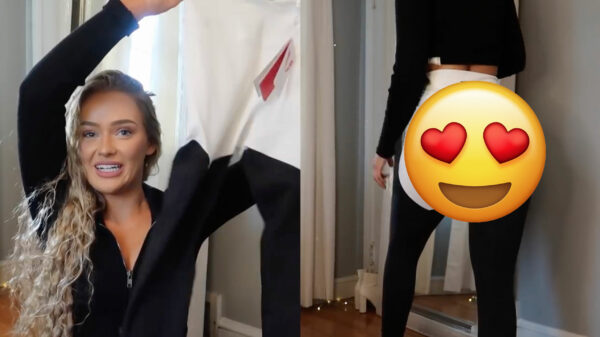 Bailey Stewart trekt je mee het pashokje in als ze nieuwe leggings past