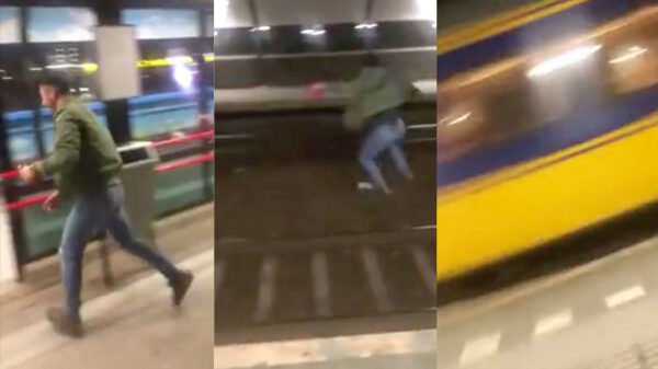 Prorail op zoek naar idioot die vlak voor aanstormende trein langsrent