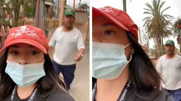 Creepy stalker blijft jongedame achtervolgen en laat haar niet met rust