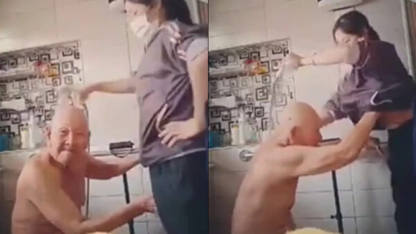 Bejaardenverzorgster laat zich flink betasten door oude viespeuk