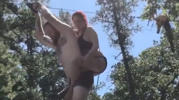 Met zijn tweeën van de kabelbaan was toch geen goed idee