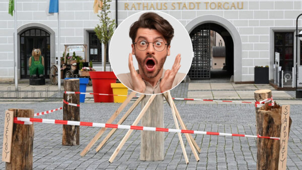 Duits stadje Torgau opgeschrikt door enorme snikkel-asperge