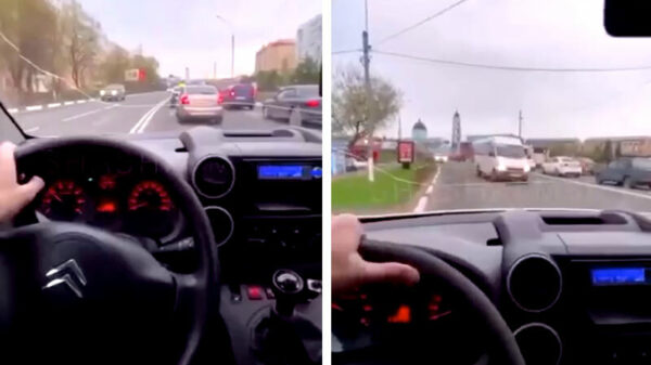 Dit is de Russische manier van files ontwijken