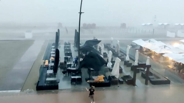 Terrasje pakken in De Panne (België) viel afgelopen zaterdag behoorlijk in het water