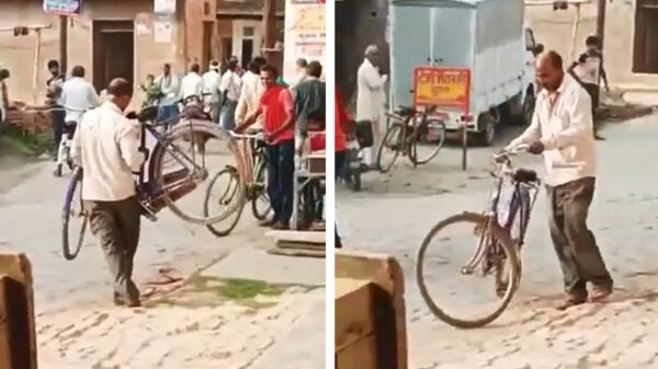 Drankorgel heeft op weg naar huis behoorlijke ruzie met zijn fiets