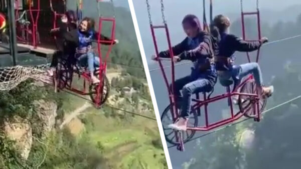 Bizarre fietsattractie alleen geschikt voor mensen zonder hoogtevrees