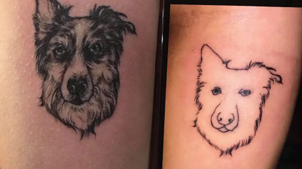Chick wil goedkope tattoo van haar hond, krijgt snikkel op d'r arm