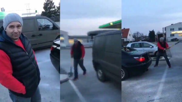 Rustige Duitser knakt tijdens roadrage en sloopt BMW van tegenstander