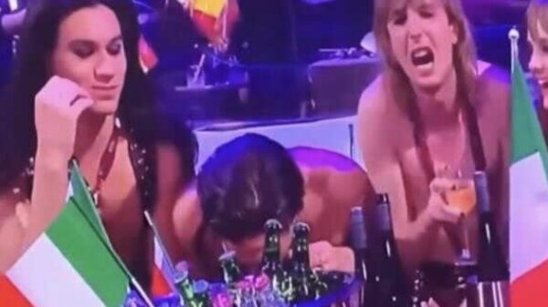 Italiaanse winnaar Eurovisie Songfestival beschuldigd van cokegebruik tijdens liveshow