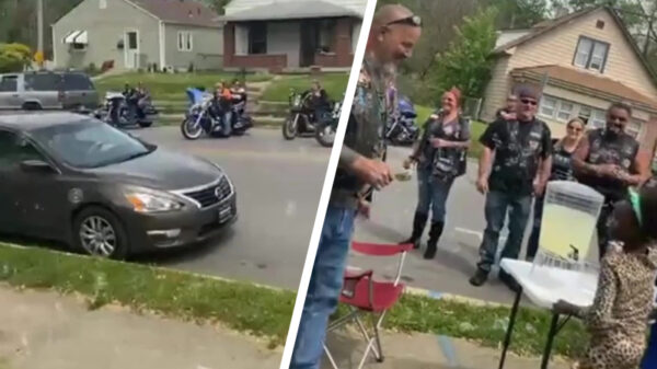 Limonadekraampje van koter opgeschrikt door invasie van enorme bikers