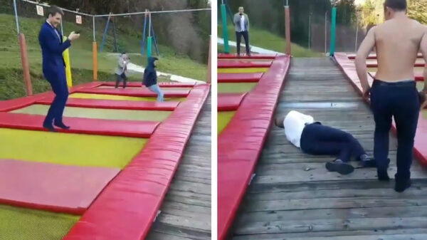 Pakpatser doet na een salto de ouderwetse gezichtslanding