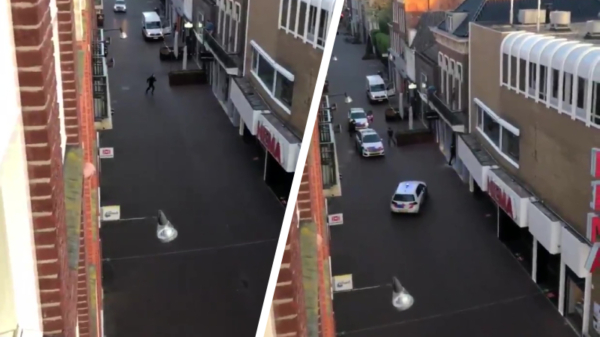 Stelende mafkees gooit zichzelf in Leeuwarden door winkelruit om aan politie te ontsnappen