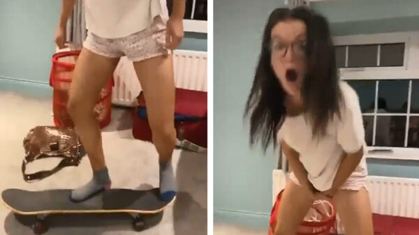 Skatergirl loopt dikke lip op na mislukt trucje