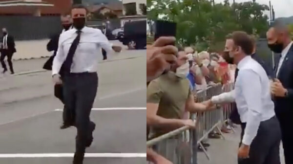 Man in publiek mept Franse president Macron in z'n gezicht