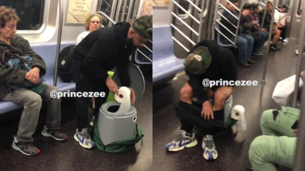 Ook al zit je in de metro van New York: als je moet dan moet je