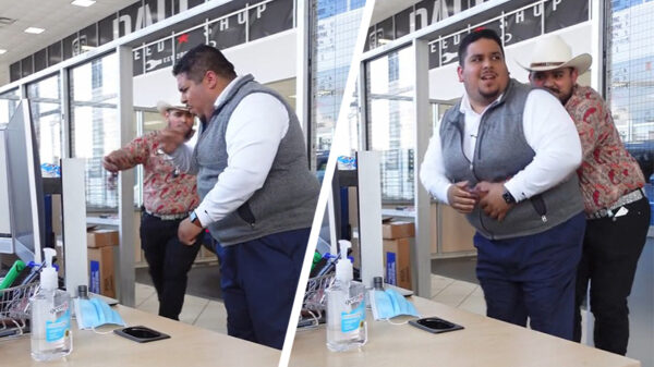 Held van de dag redt amigo met de heimlichmanoeuvre