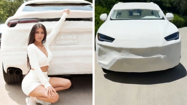 Nieuwe Lambo Kim Kardashian doet je denken aan de auto uit Dumb & Dumber
