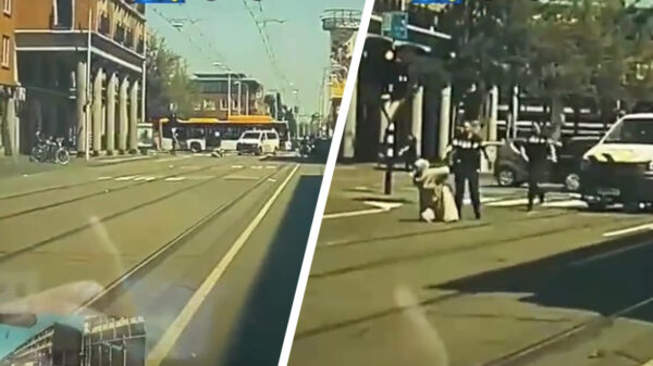 Politieagent rijdt in Den Haag een fietser compleet van de sokken