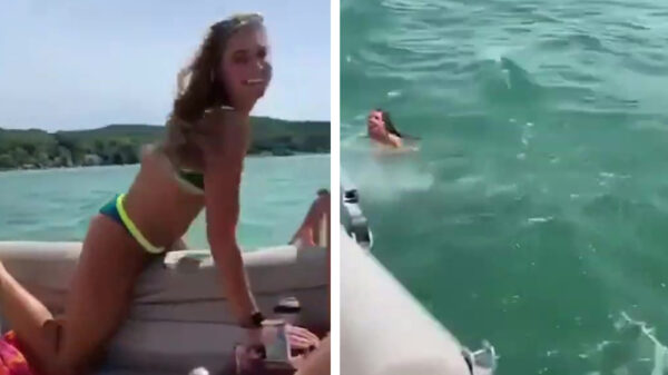 Vrouw overboord: aandachtsdansje eindigt met een PLONS!