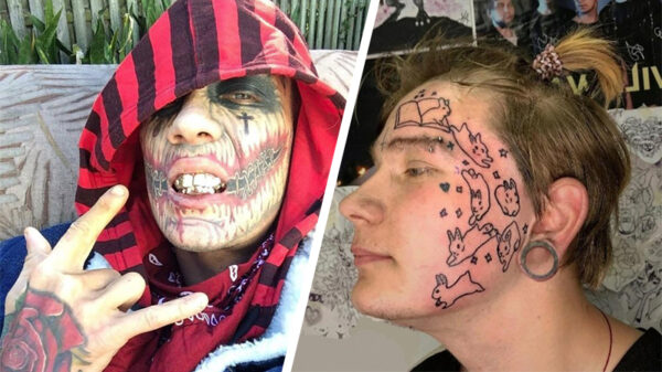 Een lading figuren die waarschijnlijk niet doorhebben dat tatoeages permanent zijn