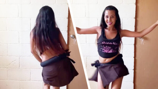 Schuddende buikdanseres is bijna hypnotiserend om naar te kijken